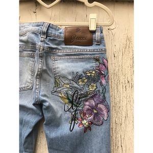 gucci flower jeans